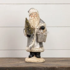 NEW Ragon House Santa Claus Christmas 14" Belsnickle Vintage Basket Tree silver