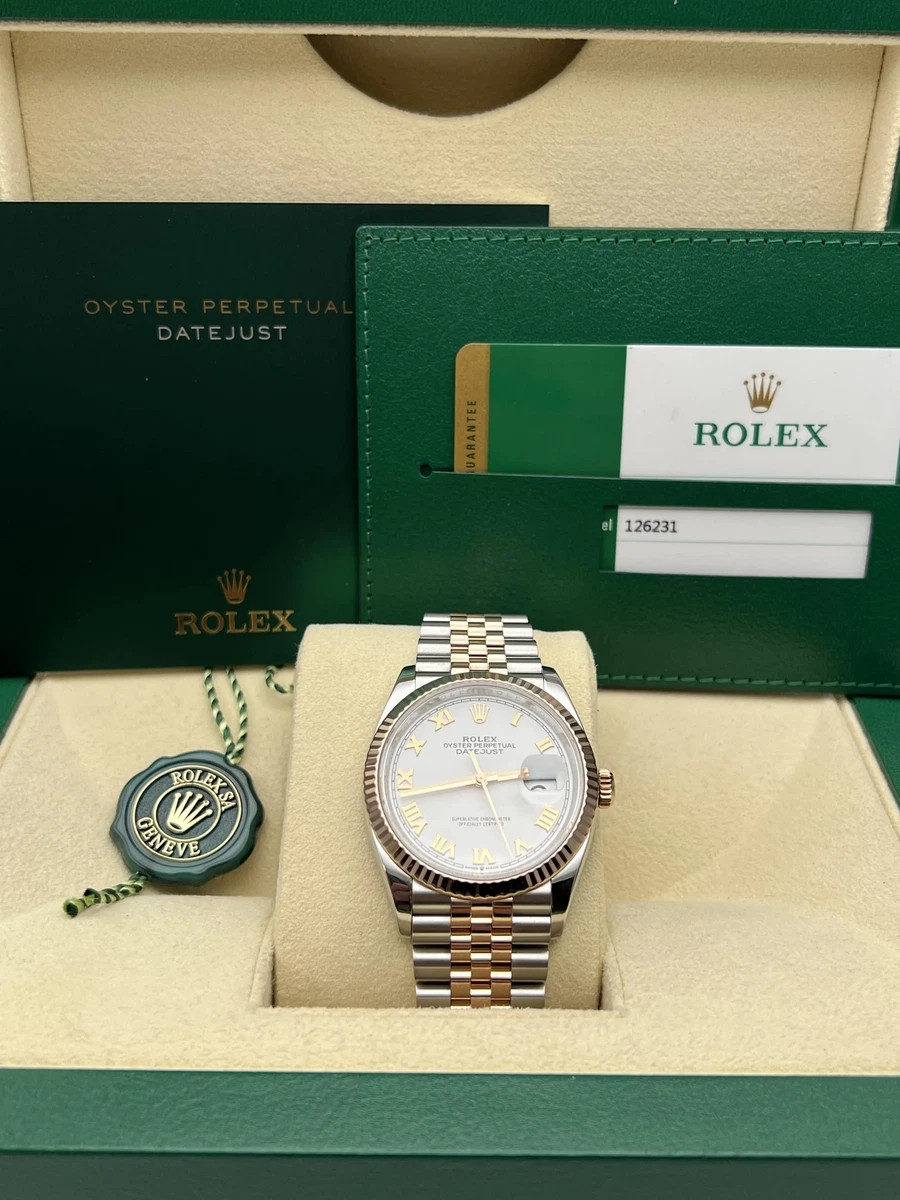 Rolex Datejust 36 Rose Gold/Steel Black Diamond Dial & Fluted Bezel Jubilee  Bracelet 126231 - BRAND NEW