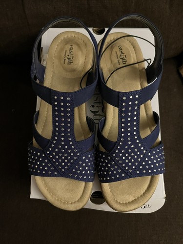 East 5th Izabel Navy Woman’s Memory Foam Sandals- Size 11 Medium - Picture 7 of 9