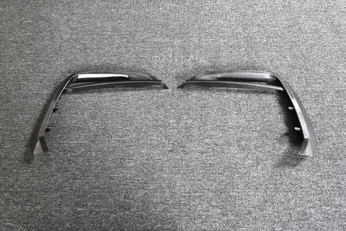For Audi Q8 SQ8 2019-2023 Dry Carbon Fiber Front Bumper Lip Spoiler Fins Canards - Foto 4 di 4