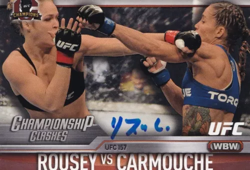 Liz Carmouche Signed 2015 Topps UFC Champions Card #CC-6 Auto 157 v Ronda Rousey