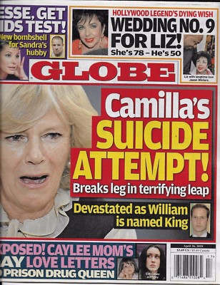 Globe Magazine Camilla Parker Bowles Sandra Bullock Elizabeth Taylor Ted Kennedy