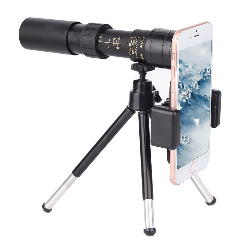 Portable 10-300X40mm Super Telephoto Zoom Monocular Telescope With Tripod + Clip - Image 4 of 4