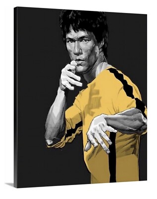 Bruce Lee Canvas 16x20 Drawing WallArt Be Water ESPN Enter The Dragon Kung Fu