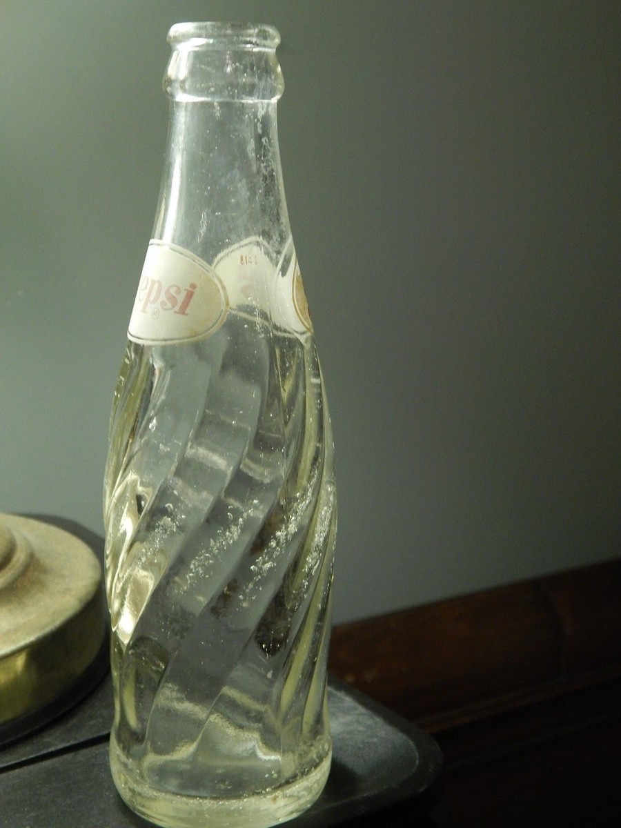 Pepsi-Cola (6 1/2 oz) Spiral Swirl GLASS SODA BOTTLE