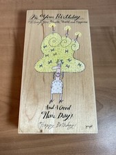 Rubber Wood Stamp GOOD HAIR DAY BIRTHDAY WORD GREETING CARTOON Stamps Happen