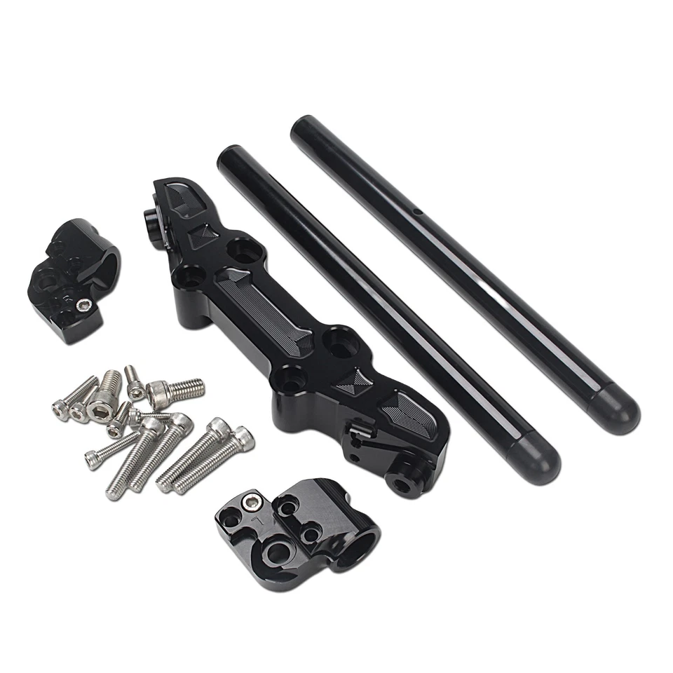 ADAPTER PLATE & Handlebar Kit CNC for Kawasaki Ninja 650R ER6F 2006-2016 Black - Image 2 of 4