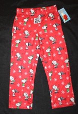 NEW Peanuts BRIEFLY KIDS Snoopy holiday pajama pants Size 8