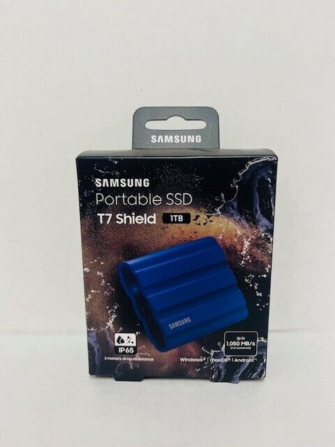 Samsung Portable SSD T7 Shield USB 3.2 1TB in Blue MU-PE1T0R Samsung Portable SSD T7 Shield USB 3.2 1TB in Blue MU-PE1T0R