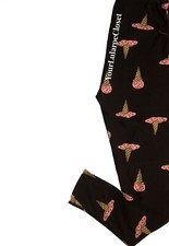 Lularoe LEGGINGS Black Ice Cream Cone Melted Ice Cream One Size Os NWT NEW