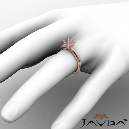 Round Custom Diamond 6 Prong Engagement Solitaire Ring Semi Mount Setting 4g - Picture 19 of 33