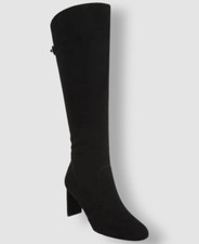 Alfani Women's Black Adelayde Knee High Thin Block-Heel Dress Boots Shoes Sz 10M