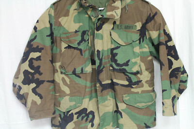Cold Weather Field WOODLAND CAMOUFLAGE Coat Jacket M-65 Med X