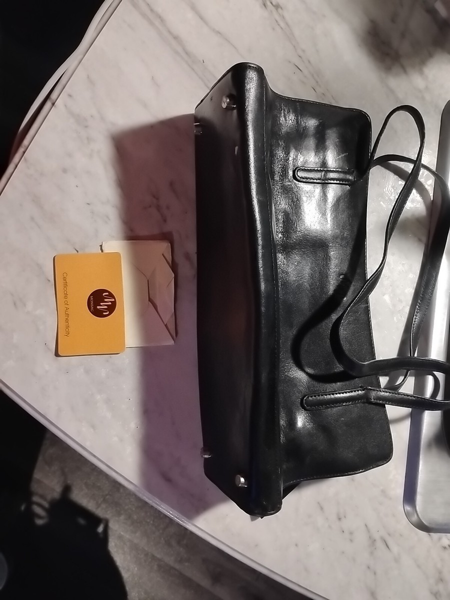 MONSAC Original Vintage Black Leather Shoulder Classic Bag Medium