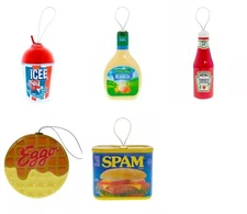 Ruz Decoupage Collectible Christmas Tree Ornaments Favorite Foods and Drinks NWT