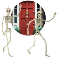 2X Deko Skelett FüR Halloween - Xl-Skelett Aus Kunststoff Zum AufhäNgen - 60 Cm