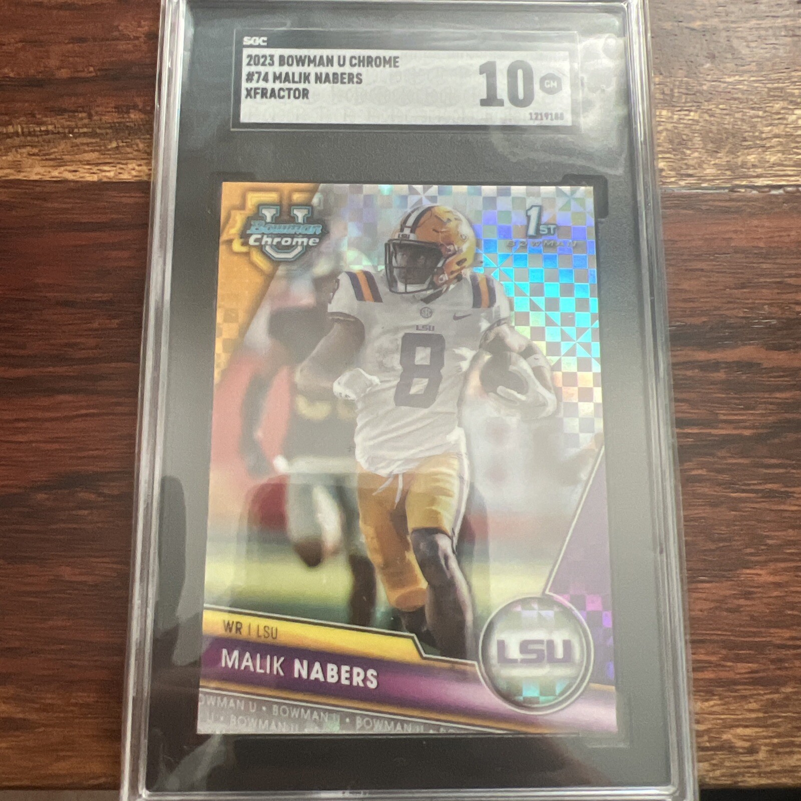 2023 Bowman University Chrome Malik Nabers XFRACTOR #74 RC-Giants🔥SGC Gem Mt 10