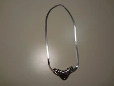 #46-VINTAGE CI-925-STERLING SILVER NECKLACE AND SLIDE PENDANT-NICE