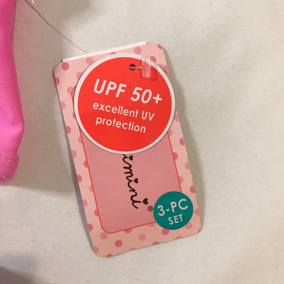 Biquíni Floatimini Meninas Tamanho 10 Rosa Sereia 2 Peças Conjunto UPF 50+ - Imagem 2 de 4