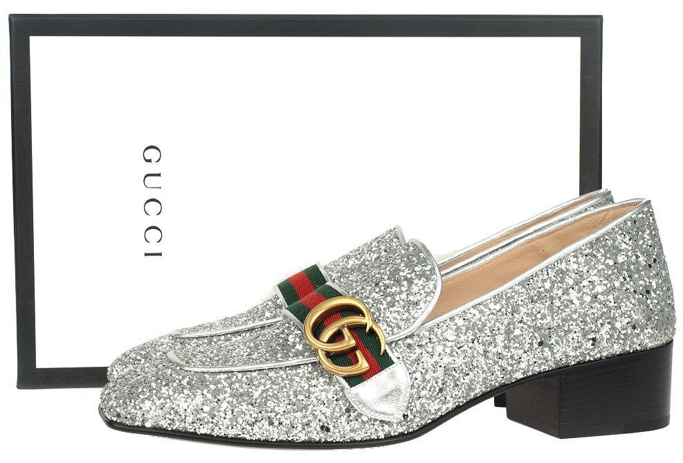 gucci marmont shoes silver