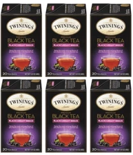 6 PACK Twinings Premium Black Tea - Blackcurrant Breeze 20 Bags