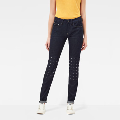 G-Star Damen Jeans 3301 MS High Skinny raw denim Women 5-Pocket Hose 26W / 36L