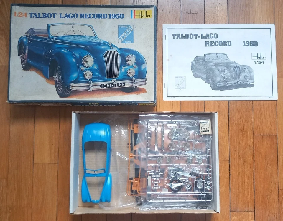TALBOT-LAGO RECORD 1950 HELLER 1:24 n° 711 open Box Sealed Parts COME NUOVO - Immagine 2 di 4