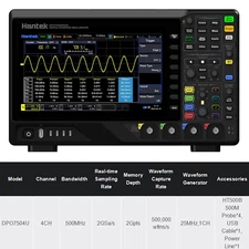 Hantek DPO7504U Oscilloscope 500MHz 4CH+1CH Waveform Generator 2GSa/s 2G Memory