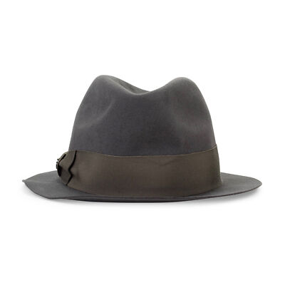 NWT LORO PIANA RABBIT GRAY FEDORA HAT SIZE L $825