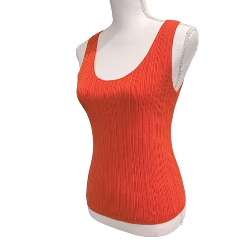 Suéter Acanalado Vince Tanque Cuello Redondo Profundo 100% Algodón Coral Talla Grande Minorista $175 - Imagen 4 de 12
