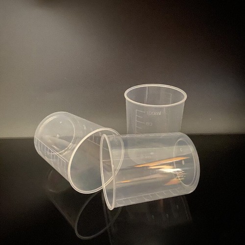 Measuring Cup Beaker Laboratory Measuring Cylinder Plastic Cup 100ml 10 pieces - Picture 2 of 7