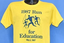 vtg 80s RUN FOR EDUCATION MAY 1987 RACE NU NORTHEAST UTILITIES t-shirt MEDIUM M