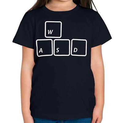 WASD PC GAMING KINDER T-SHIRT TEE TOP GESCHENK KEYBOARD GAMER