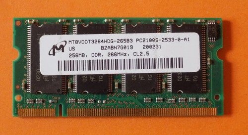 Barrette Mémoire IBM PC2100S-2533-0-A1 MT8VDDT3264HDG-265B3 256MB DDR PC2100S
