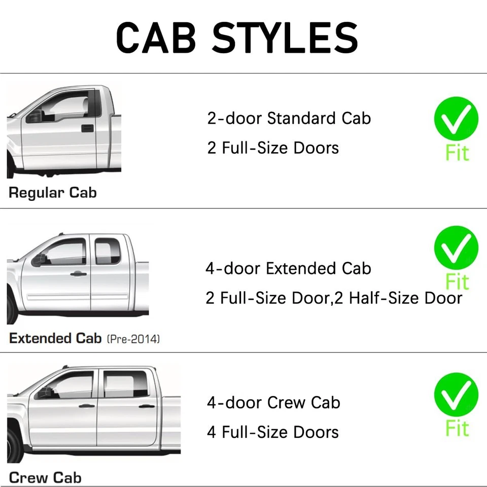 In-Channel Window Visor Rain Guard for Chevy Silverado GMC Sierra 1500 2500 3500 - Imagem 3 de 4