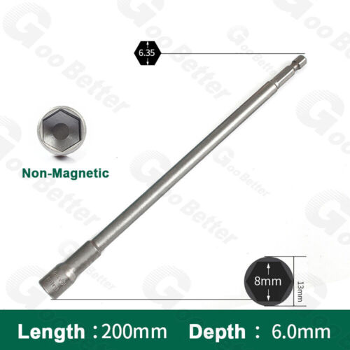5.5mm-19mm Magnetic Hex Nut Driver Bit 1/4" Socket Extra Long Impact Drill Bits - Picture 30 of 49