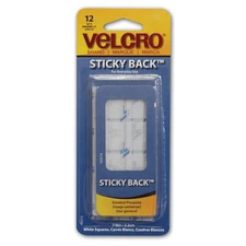 New Velcro 90073 Sticky Back Pre-Cut Squares, White