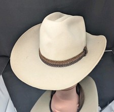  7 1/8 Vintage 5X Stetson PAWNEE Silverbelly Cowboy Hat Beaver Felt Tan
