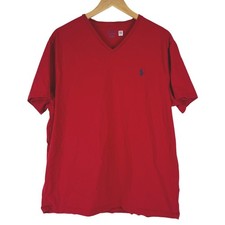 Polo Ralph Lauren Mens XL Classic Fit Jersey V-Neck T-Shirt Red Pony Logo