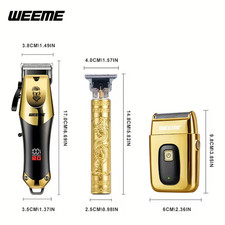 WEEME 3PCS Grooming Kit Hair Clipper T Trimmer Electric Razor Men