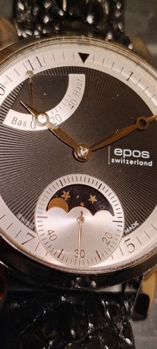 Rare Swiss EPOS Sophistiquée Moon-phase Watch + Power Reserve, Ref. 3378 - Picture 3 of 15