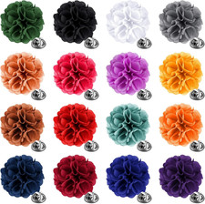 16 Pcs Lapel Flowers for Men Suits Flower Lapel Pins for Men Brooch Pins Handmad