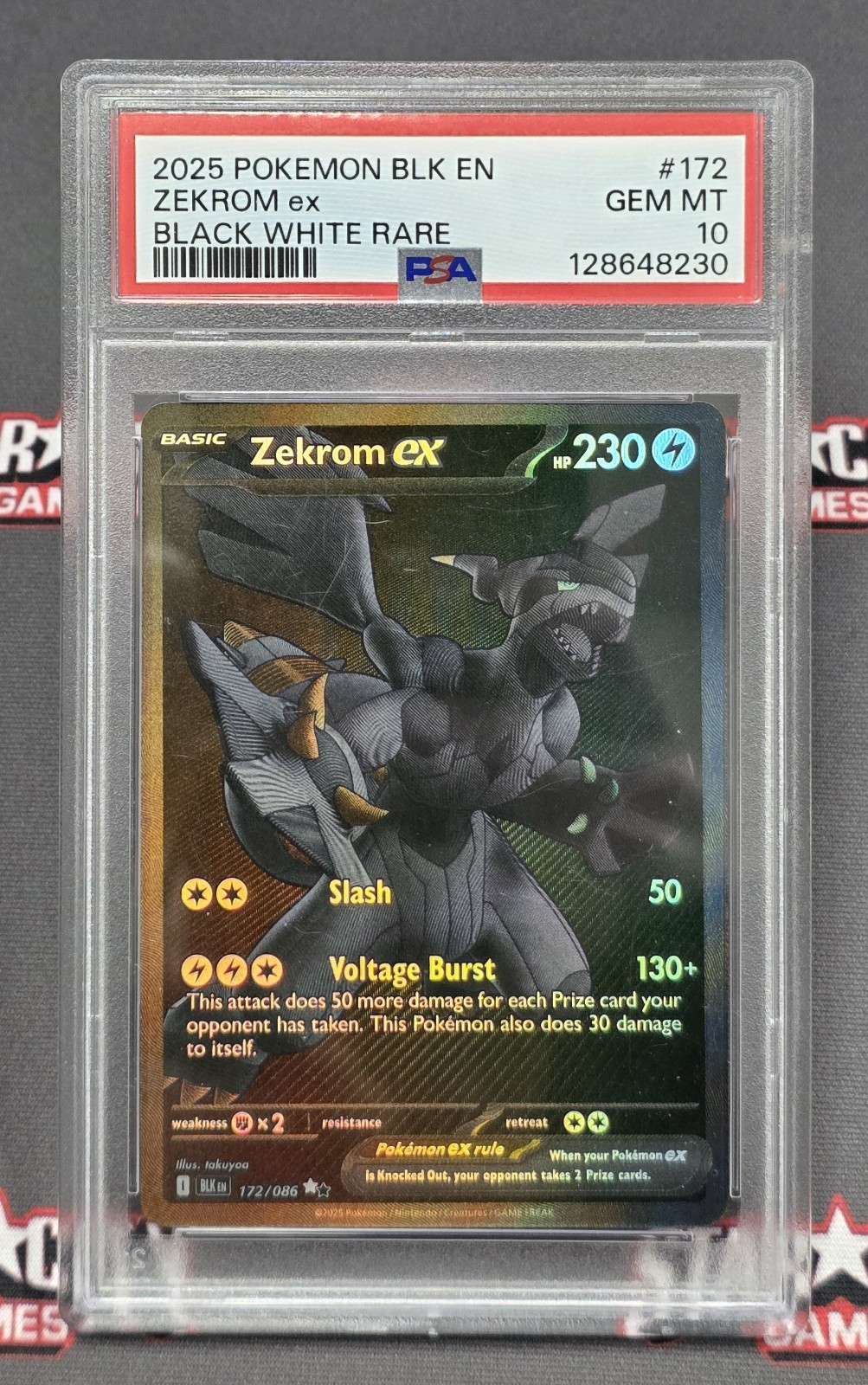 Pokemon TCG Zekrom ex - 172/086 - SV: Black Bolt BLK Graded PSA 10