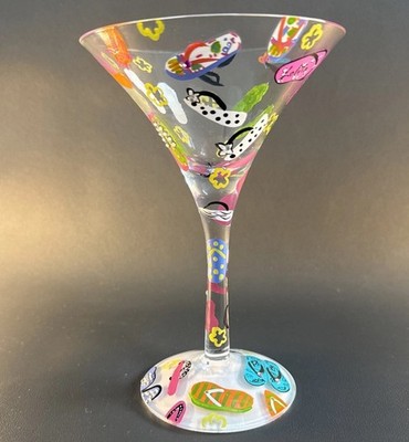  Lolita Flip Flop handbemalt Rezept auf der Unterseite Martini Glas Retired 