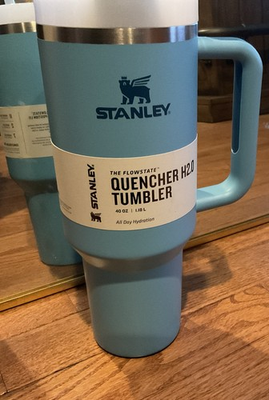 #ad Brand New Stanley 40 oz Quencher H2.0 Tumbler w box color POOL authentic new $29.99