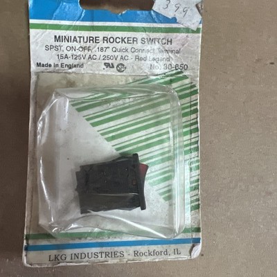 Philmore 30-850 SPST OFF-ON, Black/Red Mini Snap-In Rocker Switch 15A@250V AC