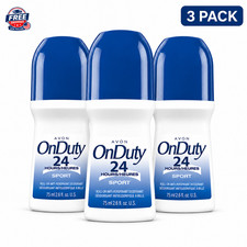 Avon On Duty 24 Hour Sport Roll On Antiperspirant Deodorant 2.6 Oz 3 Pack