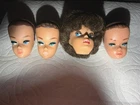 VINTAGE BARBIE 3 FASHION QUEEN DOLL HEADs & one bubble cut TLC