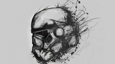 Star Wars stormtrooper drawing imperial simple Custom Gaming Mat Desk 4759
