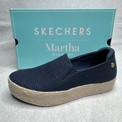 Skechers Martha Stewart Bobs Sesame by the Bay Slip-Ons, Navy Women s Size 8.5